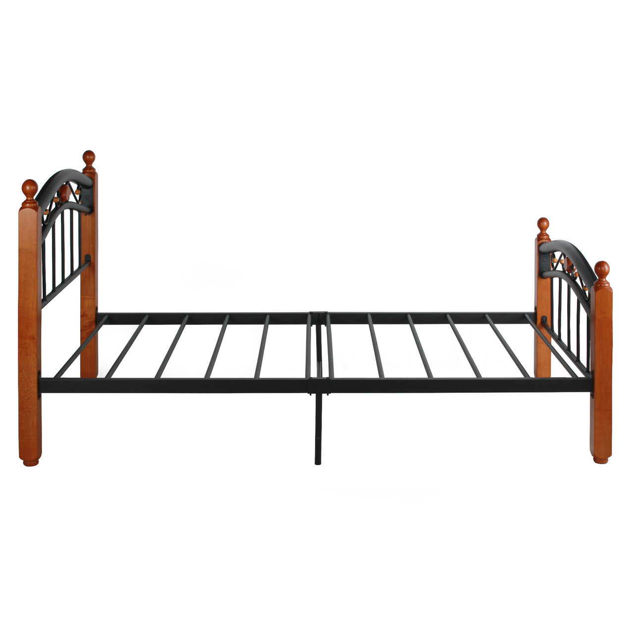 Go Green Woods Lexus Metal Bed Frame with Headboard & Footboard in Cherry