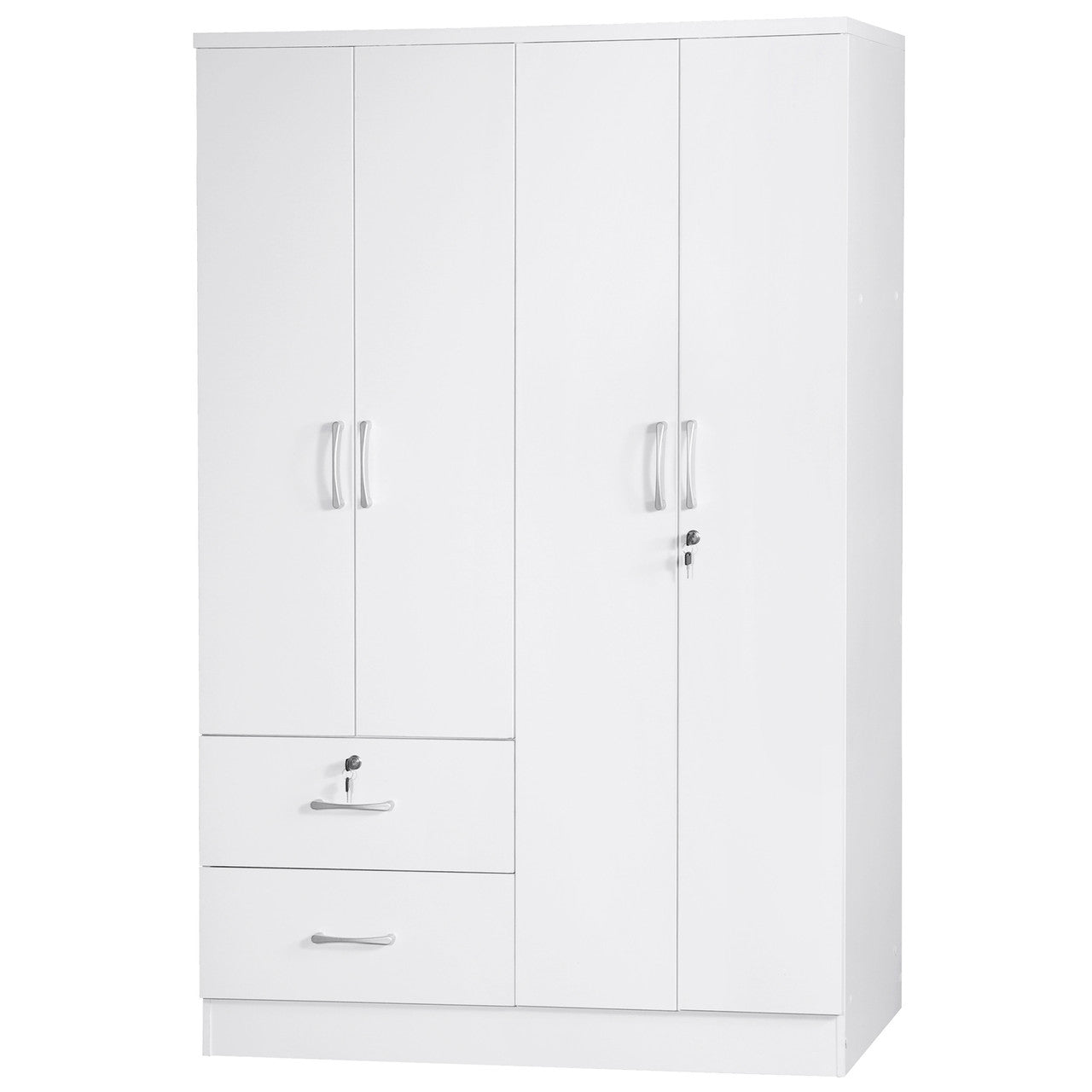 Go Green Woods Luna Modern Wood 4 Doors 2 Drawers Armoire