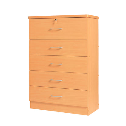 Go Green Woods Florence Wood 5 Drawer Dresser for Bedroom