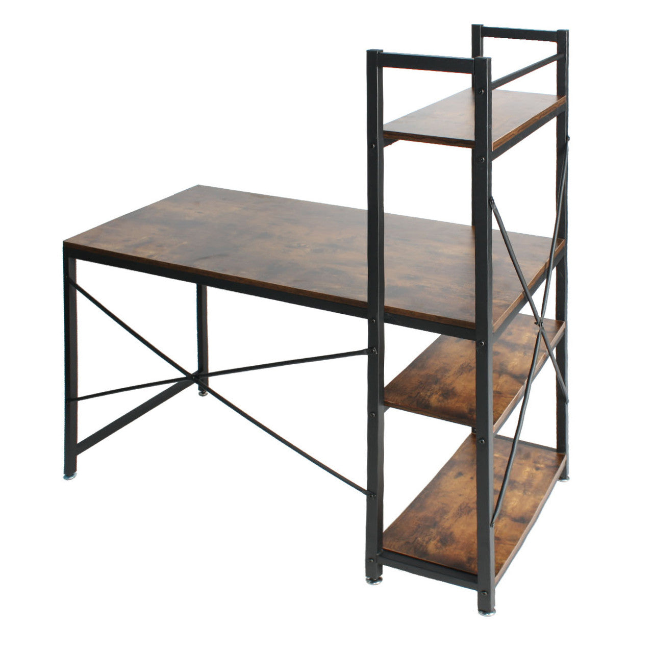 Go Green Woods Simon Wooden Computer Desk with Bookshelves 47 Inches