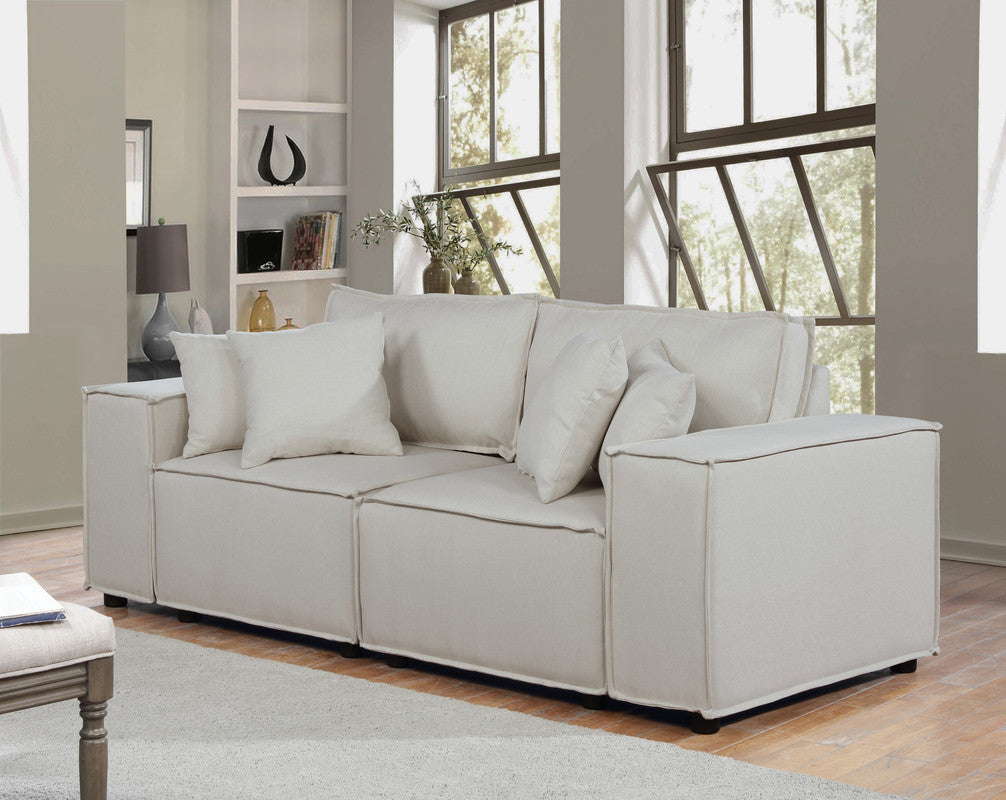 Elson Beige Linen Loveseat