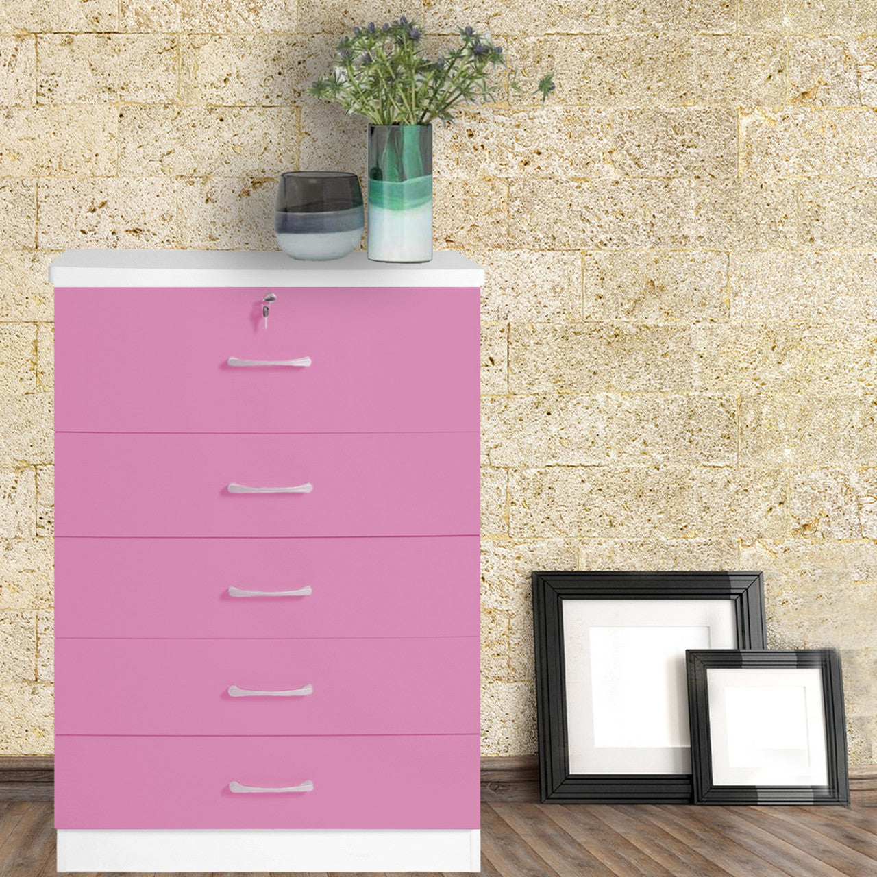 Go Green Woods Florence Wood 5 Drawer Dresser for Bedroom