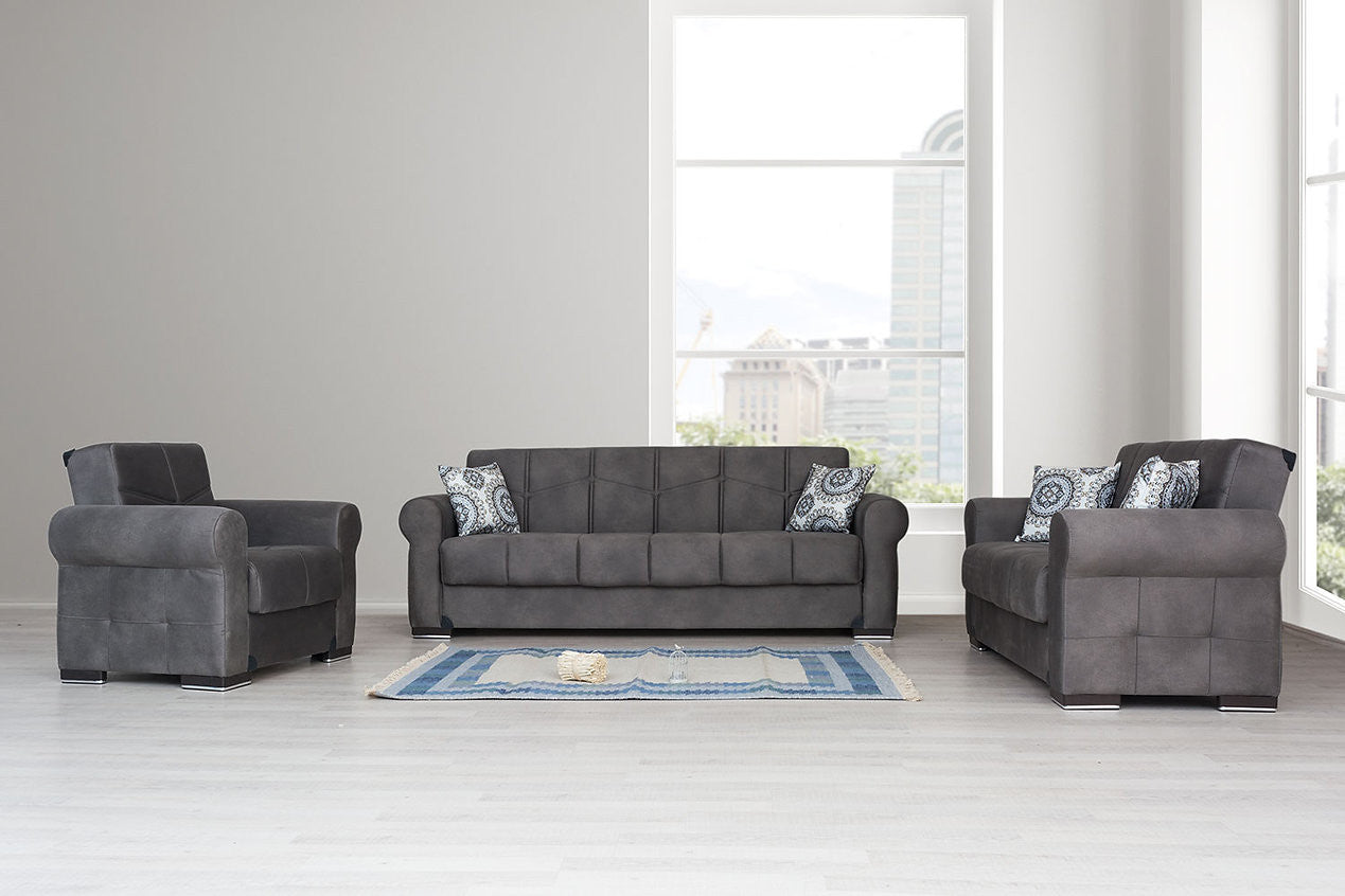 Togo Gray Tufted Back Chair