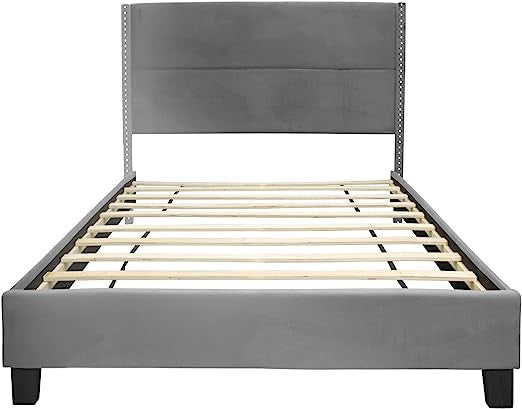 Go Green Woods Giulia Velvet Upholstered Twin Platform Panel Bed