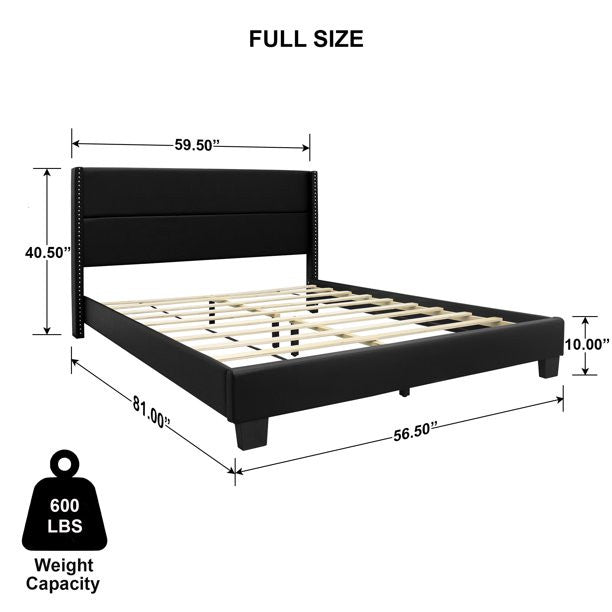 Go Green Woods Giulia Faux Leather Upholstered Full Platform Bed