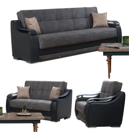 Nicole Gray Sofa Bed w-Storage