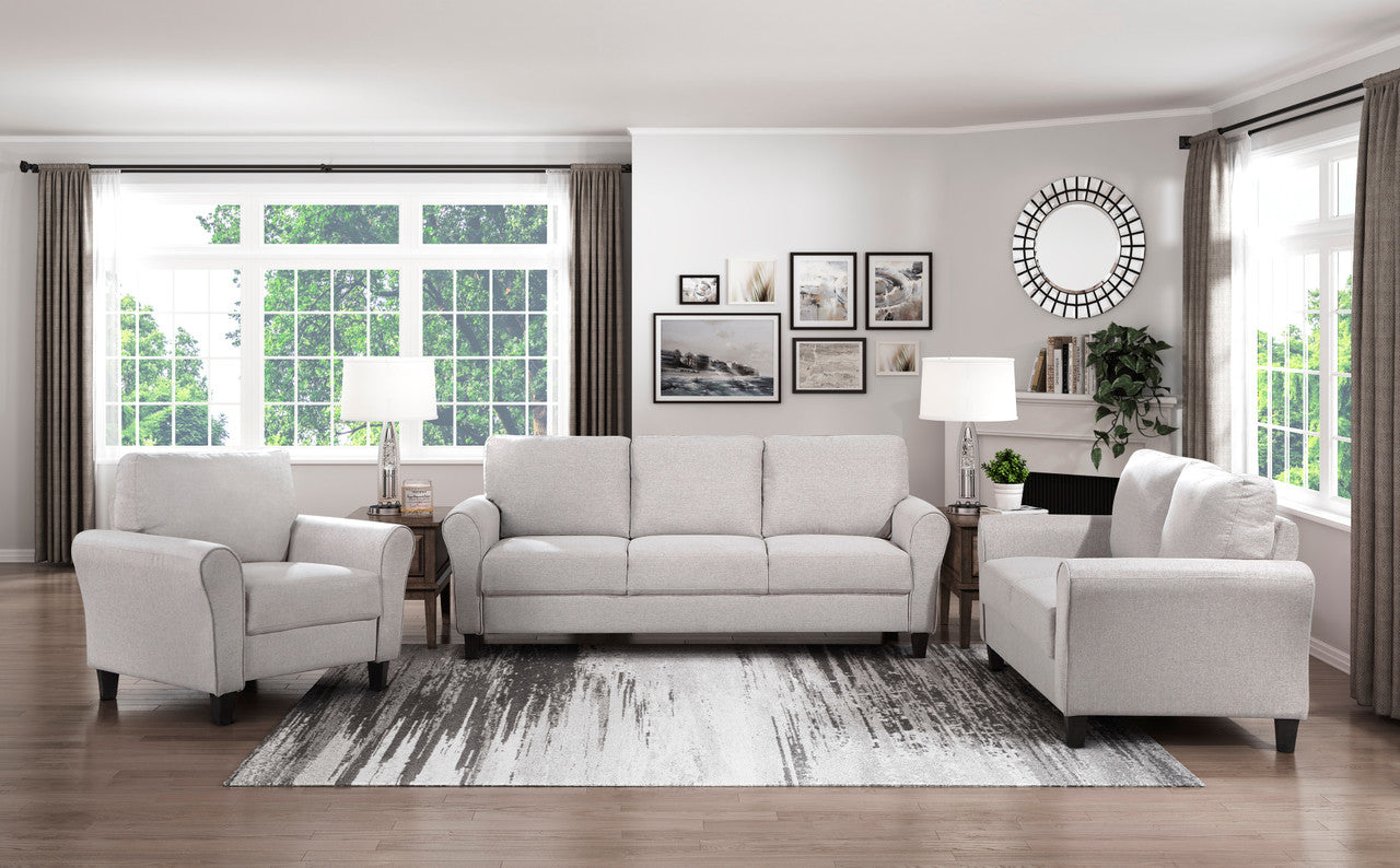 Contemporary Sand Hued Loveseat