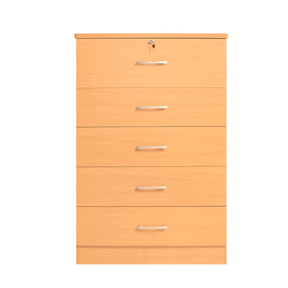 Go Green Woods Florence Wood 5 Drawer Dresser for Bedroom