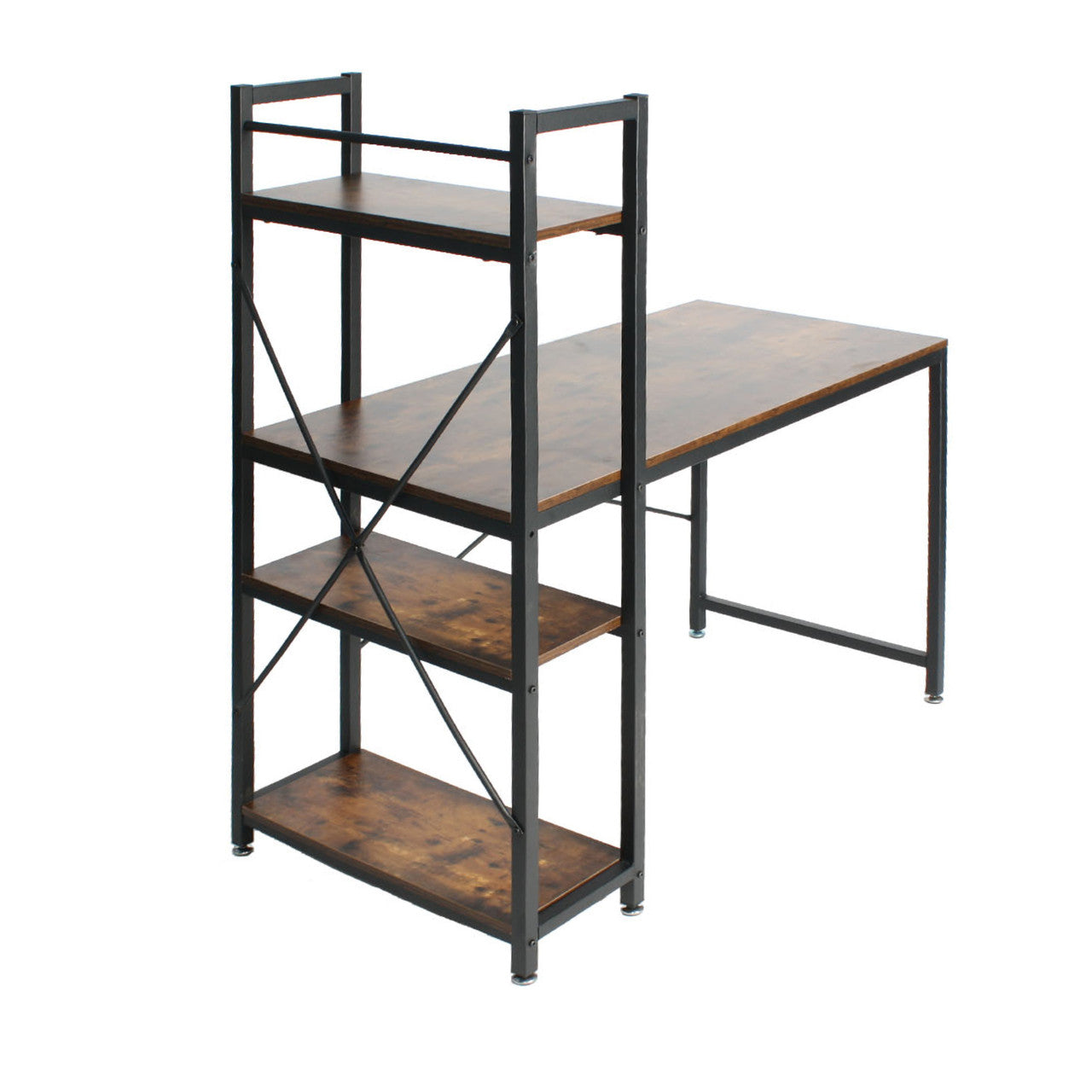 Go Green Woods Simon Wooden Computer Desk with Bookshelves 47 Inches