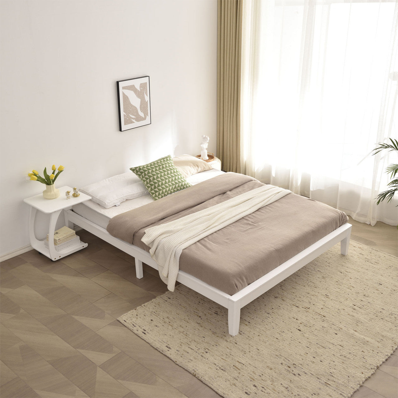 Go Green Woods Stella Solid Pine Wood Full Platform Bed Frame