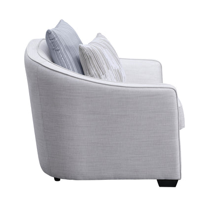 Classic Comfort Loveseat with 4 Pillows in Beige Linen