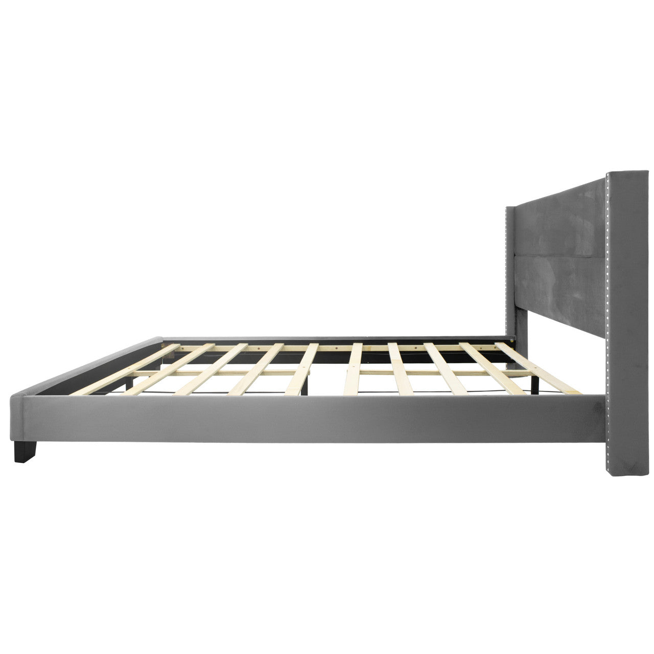 Go Green Woods Giulia Velvet Upholstered Full Platform Panel Bed