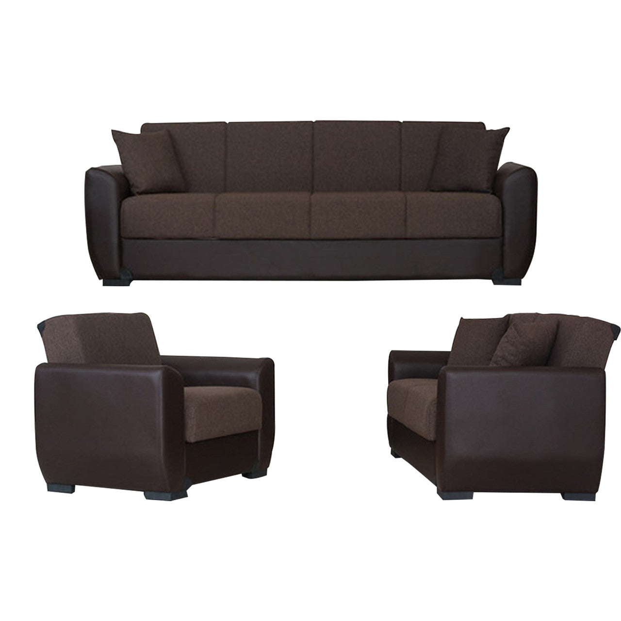 Primo Brown PU Leather Arms Chair