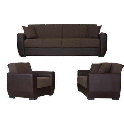 Primo Brown PU Leather Arms Chair
