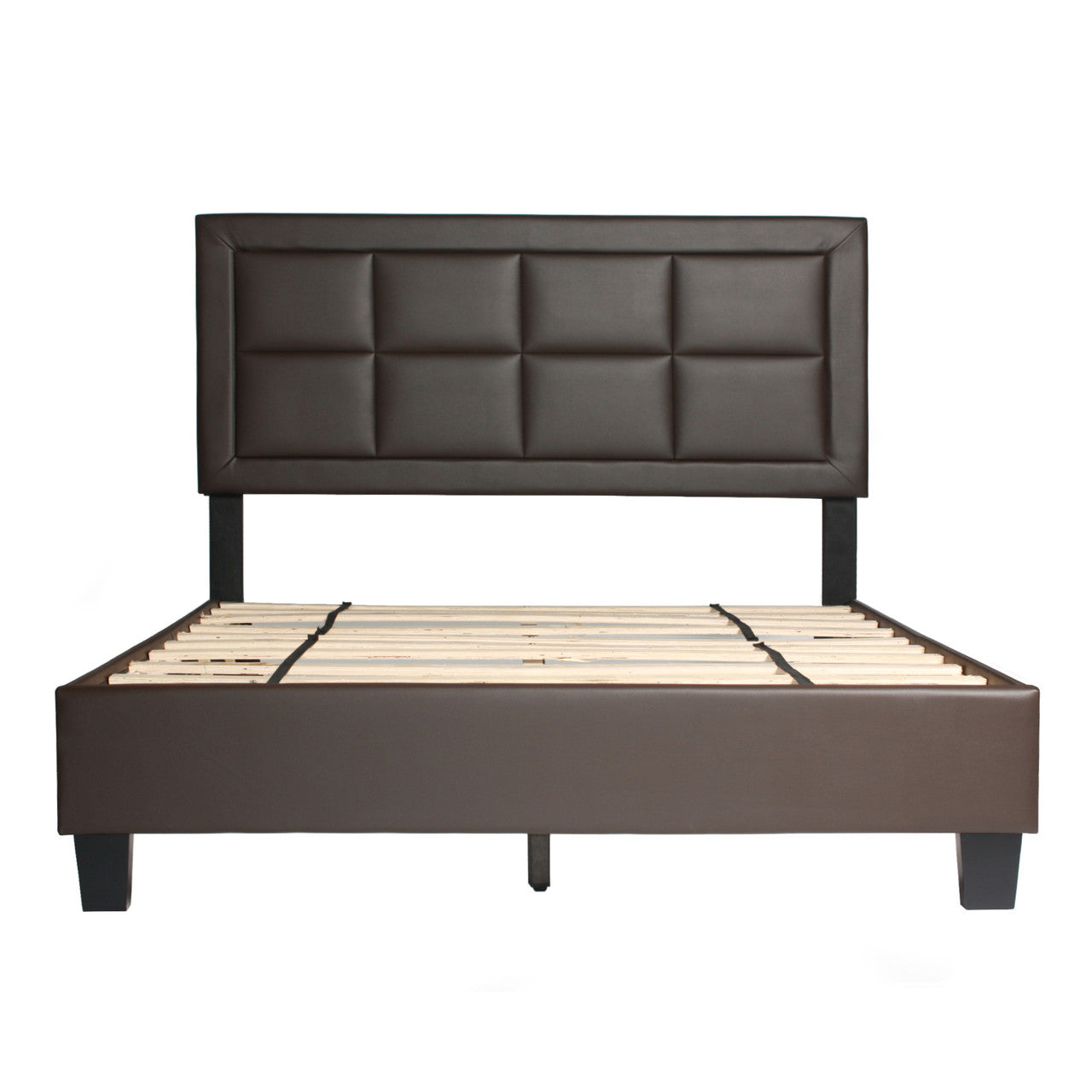 Go Green Woods Elegant Faux Leather Upholstered Panel Bed Full