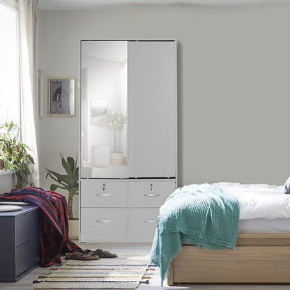 Go Green Woods Sarah Double Sliding Door Armoire with Mirror