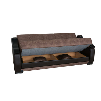 Zambak Brown Sofa Bed w-Storage