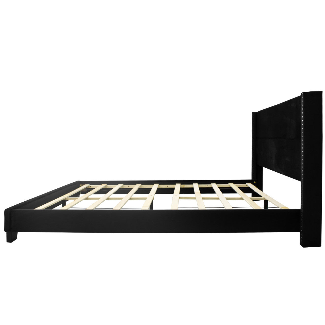 Go Green Woods Giulia Velvet Upholstered Full Platform Panel Bed