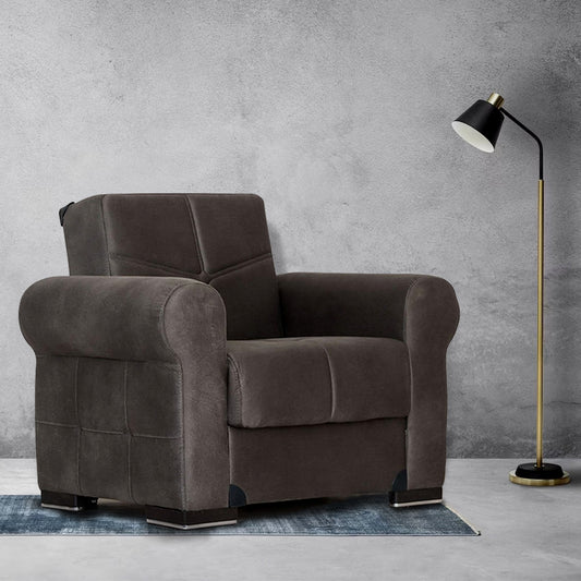 Togo Gray Tufted Back Chair