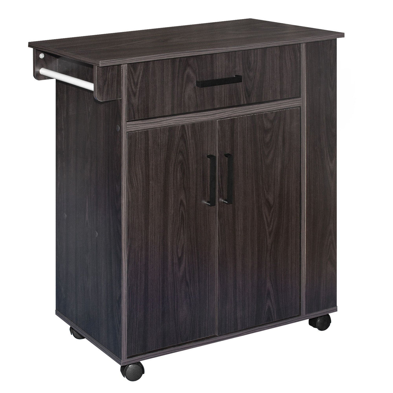 Go Green Woods Shelby Rolling Kitchen Cart with Storage Cabinet