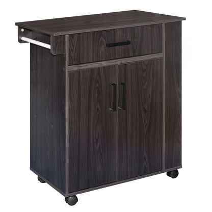 Go Green Woods Shelby Rolling Kitchen Cart with Storage Cabinet