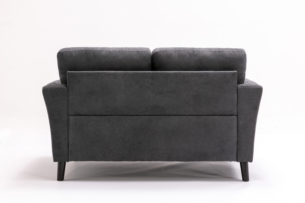 Damian Gray Velvet Fabric Loveseat