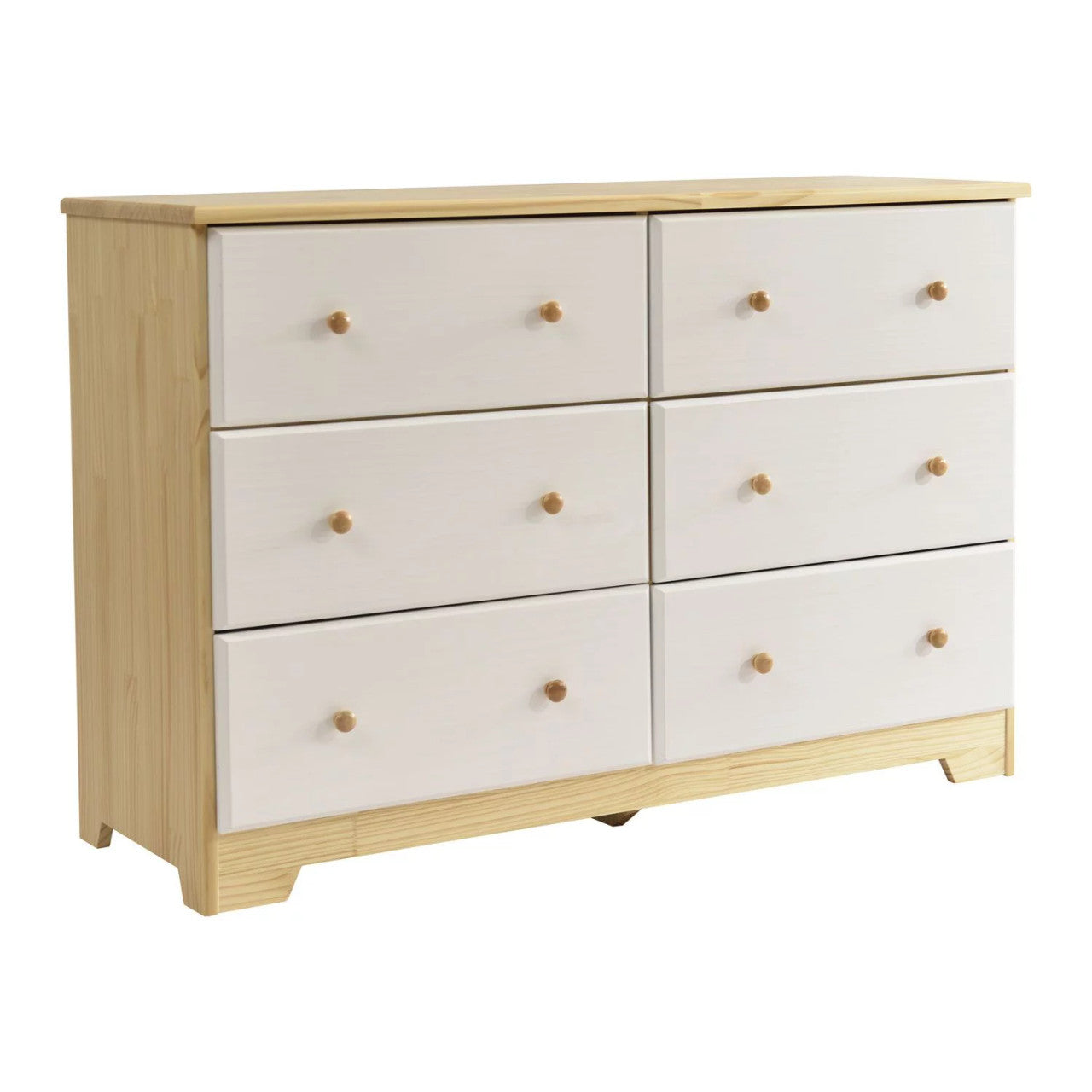 Go Green Woods Solid Pine Wood 6 Drawer Double Dresser