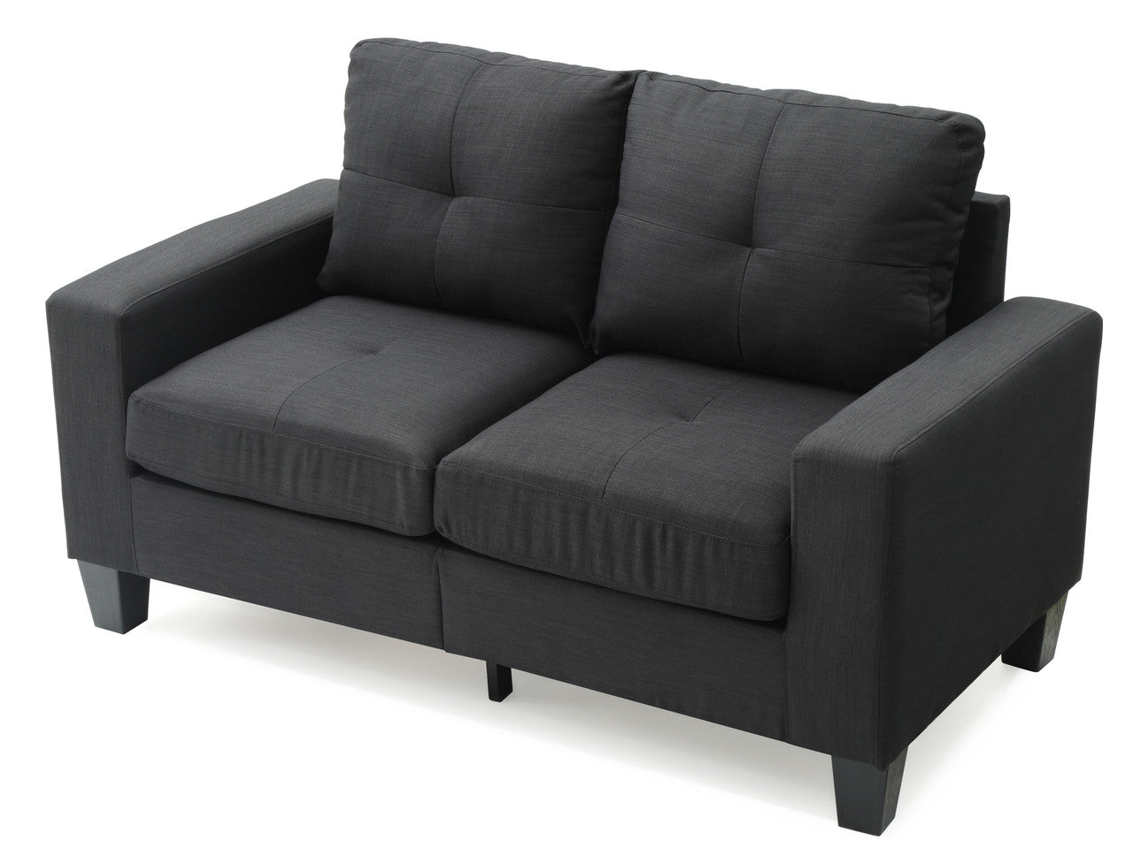 Versatile Black Fabric Loveseat