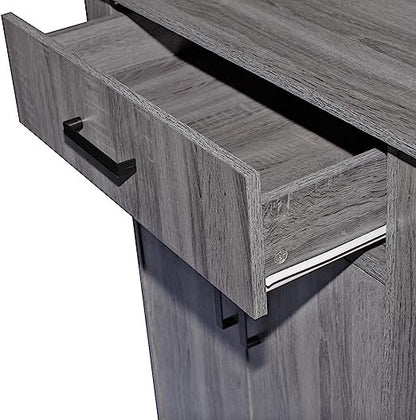 Go Green Woods Shelby Rolling Kitchen Cart with Storage Cabinet