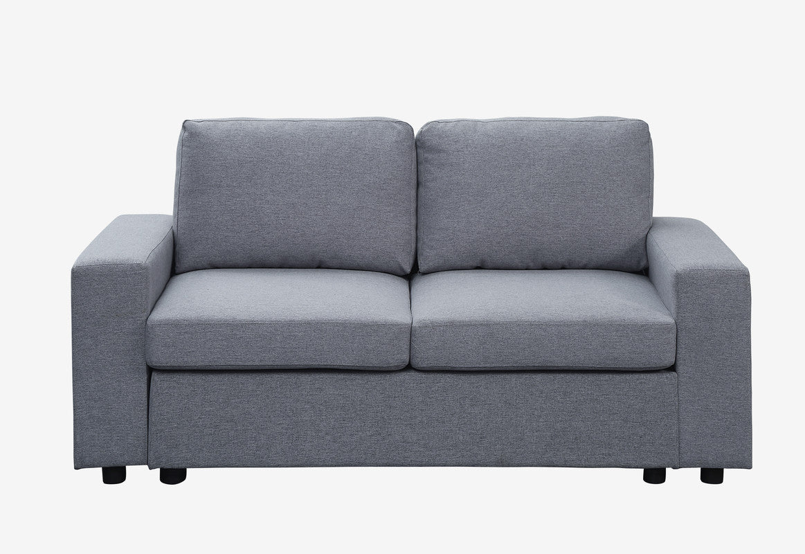 Brenton Light Gray Linen Loveseat