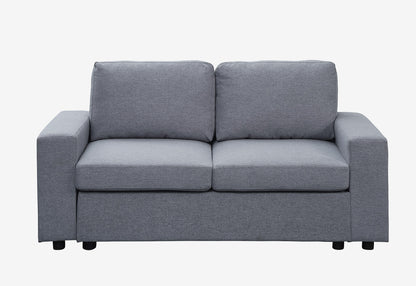 Brenton Light Gray Linen Loveseat