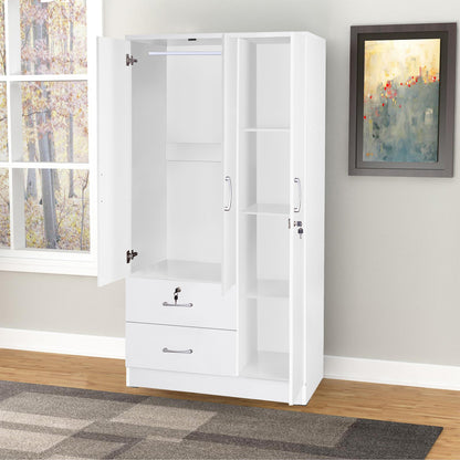 Go Green Woods Symphony Wardrobe Armoire Closet with Two Drawers