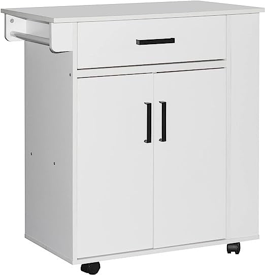 Go Green Woods Shelby Rolling Kitchen Cart with Storage Cabinet