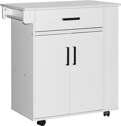Go Green Woods Shelby Rolling Kitchen Cart with Storage Cabinet