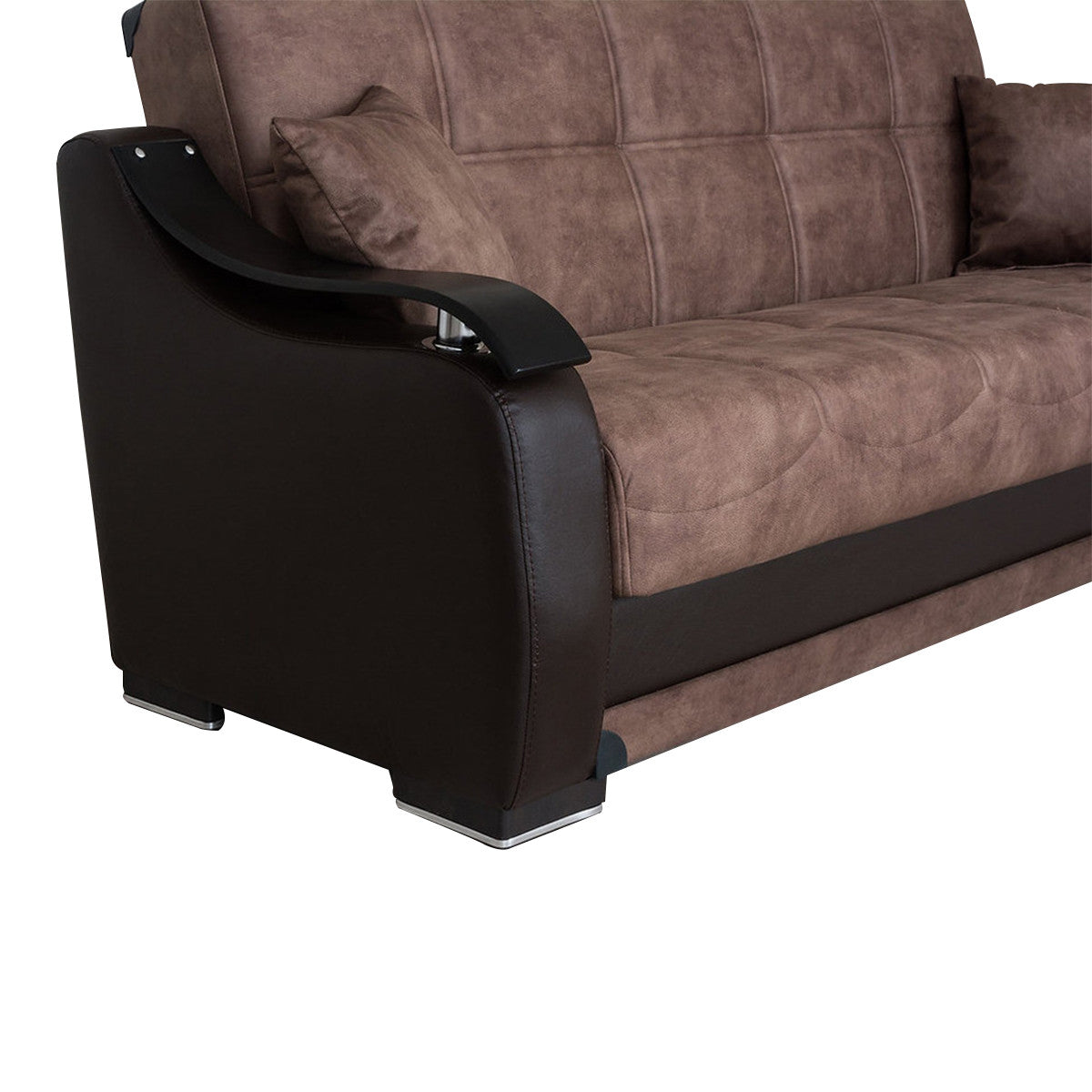 Zambak Brown Sofa Bed w-Storage