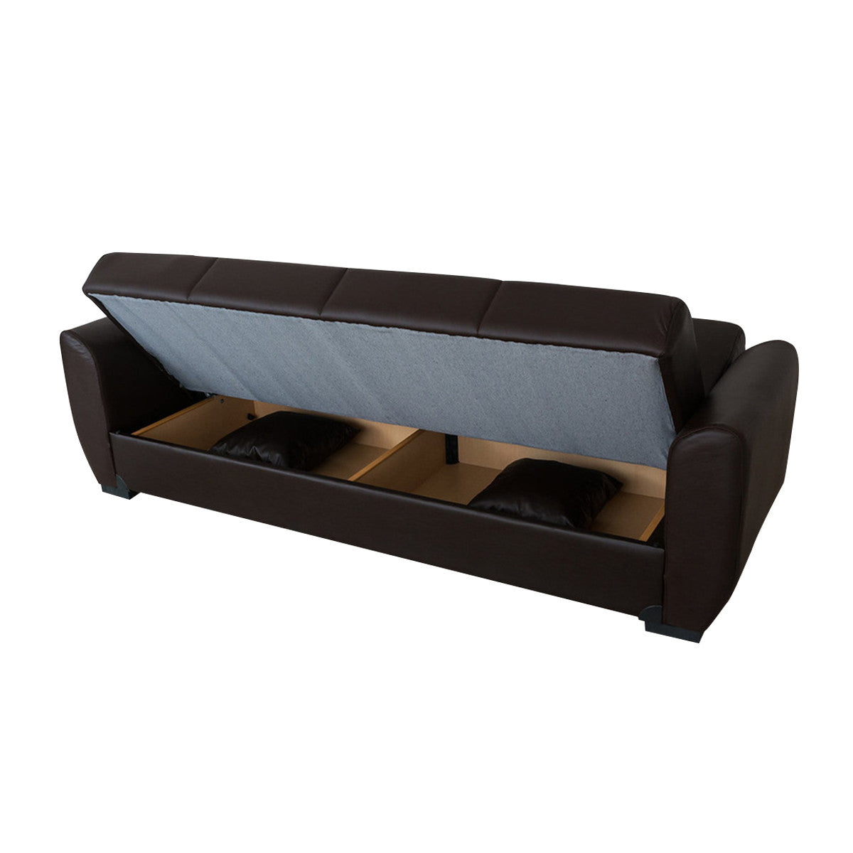 Aisha Brown PU Leather Sofa Bed