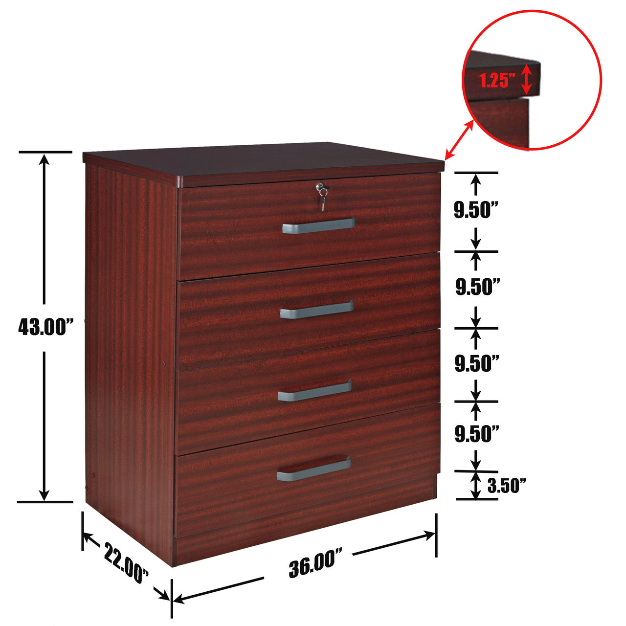Go Green Woods Liz Super Jumbo 4 Drawer Storage Chest Dresser