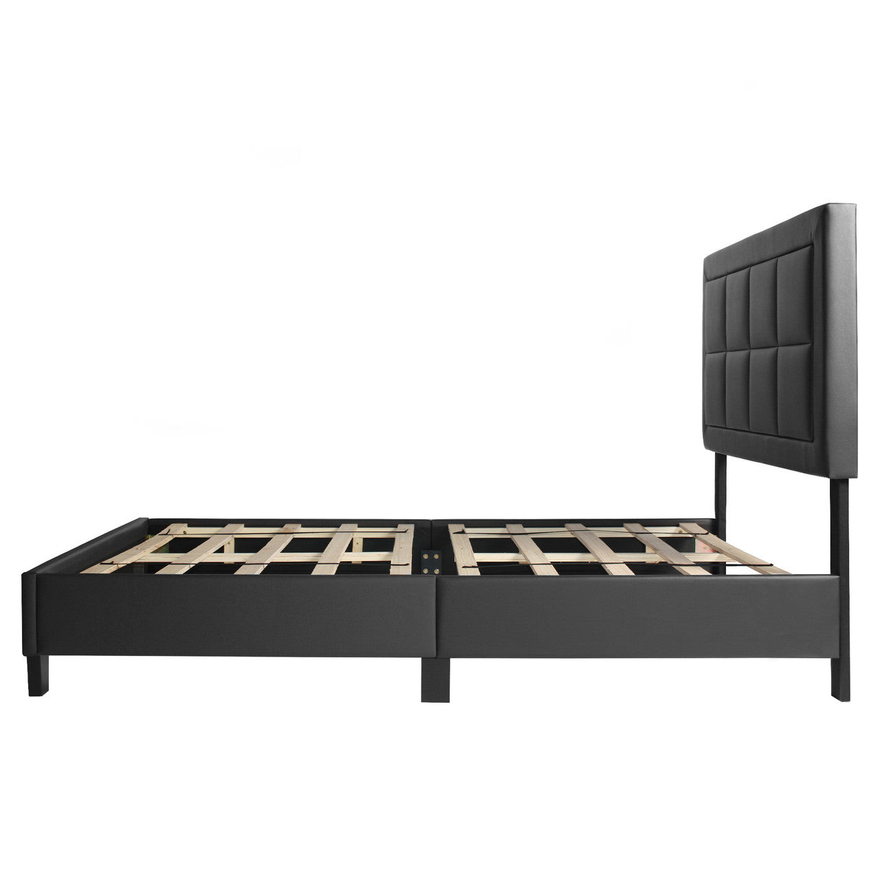 Go Green Woods Elegant Faux Leather Upholstered Panel Bed Twin
