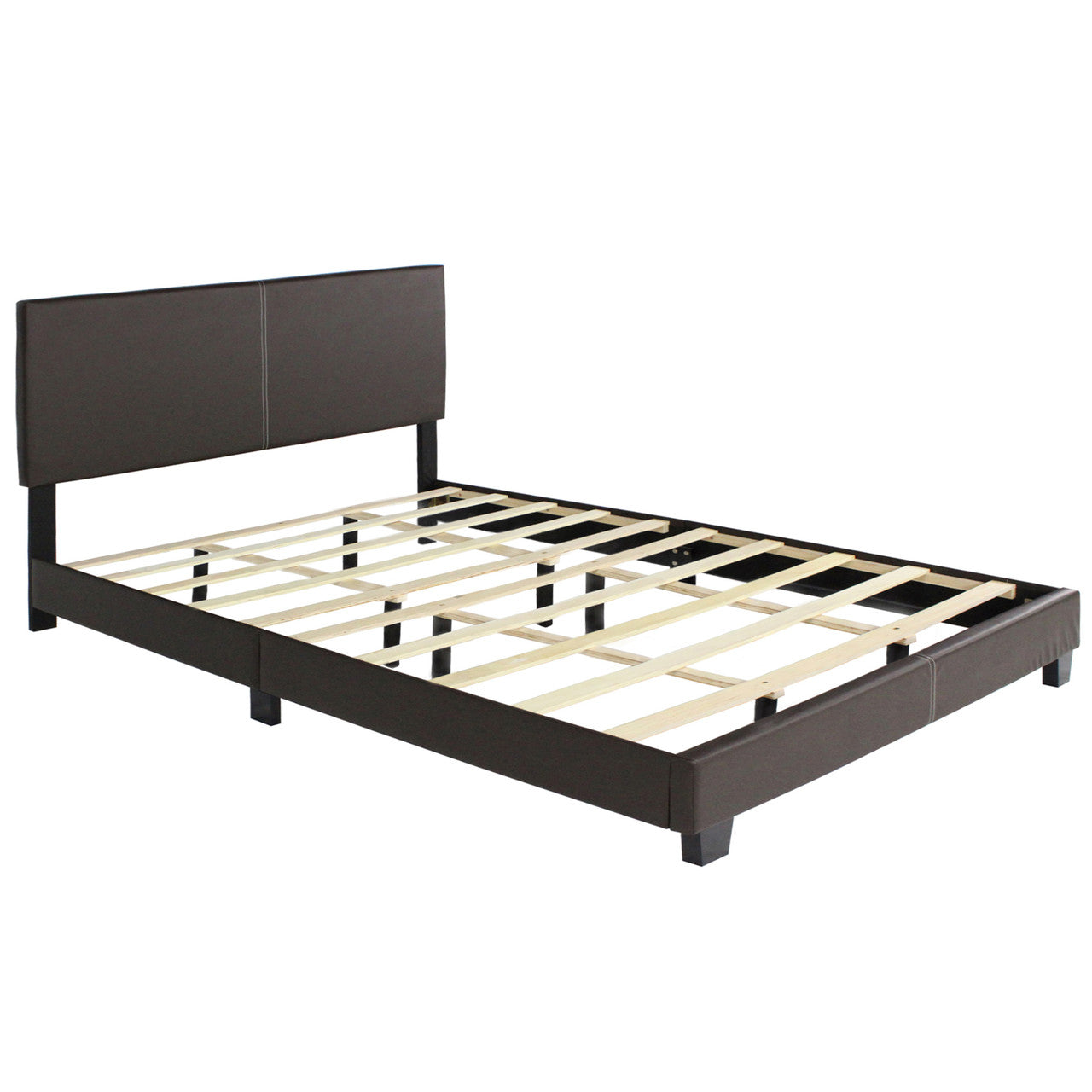 Go Green Woods Nora Faux Leather Upholstered King Panel Bed