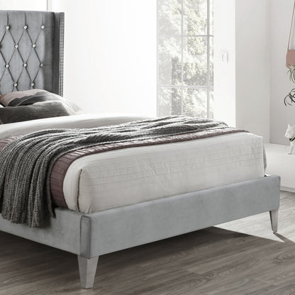 Go Green Woods Alexa Velvet Upholstered Full Platform Bed