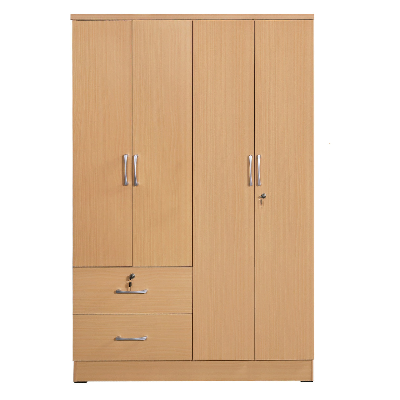 Go Green Woods Luna Modern Wood 4 Doors 2 Drawers Armoire