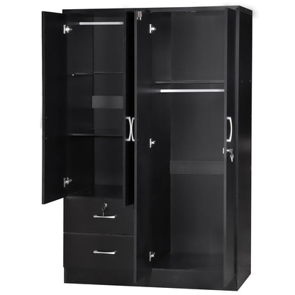 Go Green Woods Luna Modern Wood 4 Doors 2 Drawers Armoire