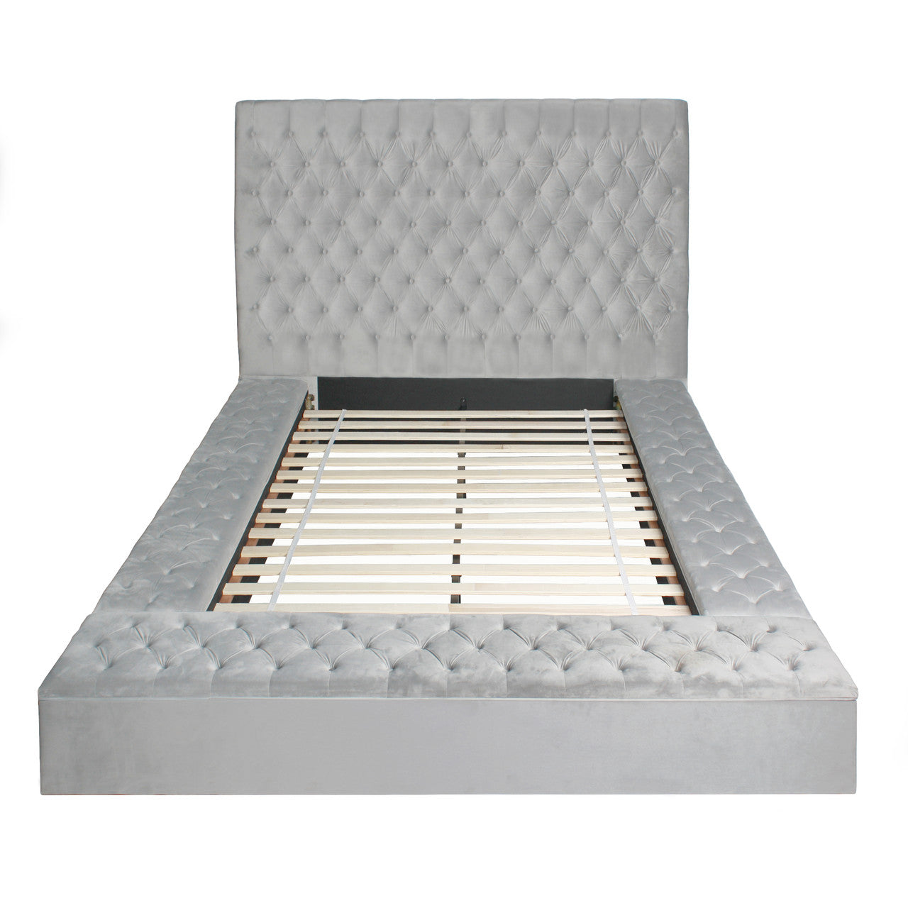 Go Green Woods Cosmopolitan Velvet Upholstered Platform Queen Bed