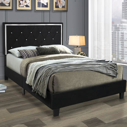 Go Green Woods Monica Velvet Upholstered Full Platform Bed