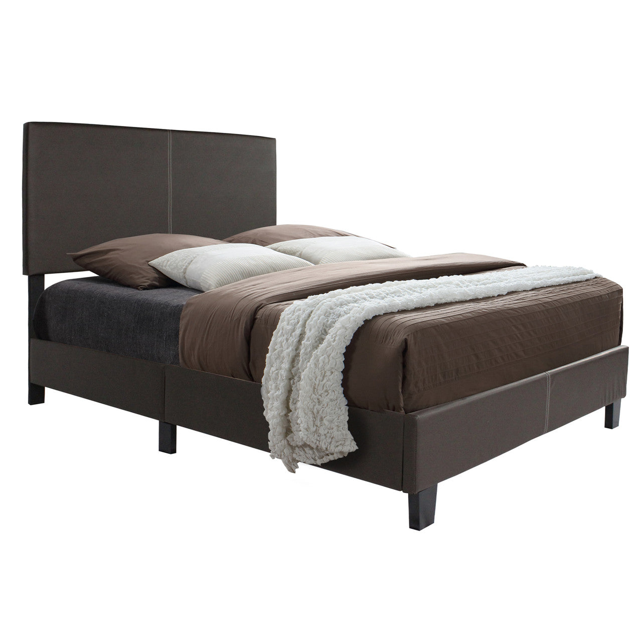 Go Green Woods Nora Faux Leather Upholstered Twin Panel Bed