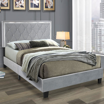 Go Green Woods Monica Velvet Upholstered Full Platform Bed