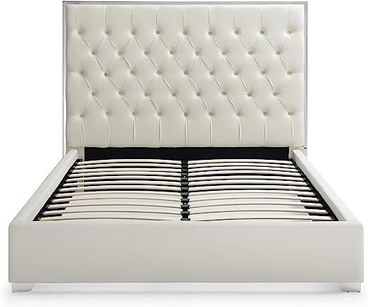 Go Green Woods Sophia Velvet King Bed with Silver Metal Frame