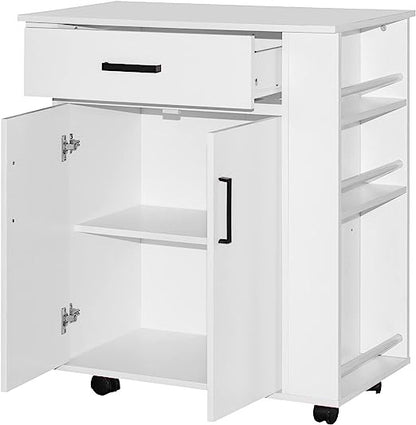 Go Green Woods Shelby Rolling Kitchen Cart with Storage Cabinet