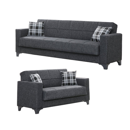 Armada Dark Gray Fabric Loveseat