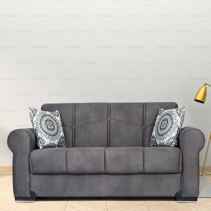 Togo Gray Tufted Back Loveseat